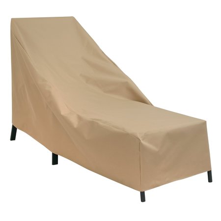 MODERN LEISURE Basics Patio Chaise Lounge Cover, 76 in. L x 27 in. W x 3 in. H, Khaki 7648A